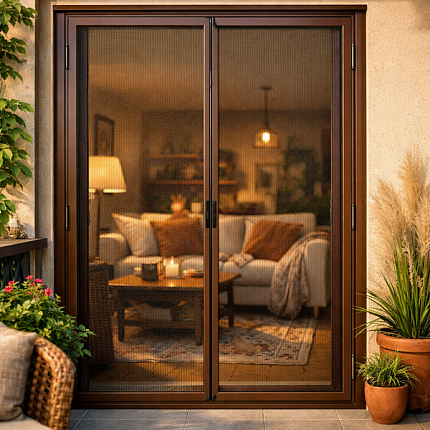 Москитная сетка на магнитах распашная на балконную дверь2